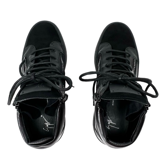Giuseppe Zanotti Kriss Mid Sneakers All Black Euro Size 40 = US 10 Leather EUC - Picture 11 of 15